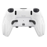 PlayVital Stellar Mecha Silicone Cover Skin for ps5 Edge Controller, Anti-slip Grip Protector for ps5 Edge Controller with Joystick Cap & Sticker - White & Frost Gray - JYEEGP002