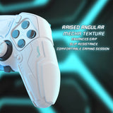 PlayVital Stellar Mecha Silicone Cover Skin for ps5 Edge Controller, Anti-slip Grip Protector for ps5 Edge Controller with Joystick Cap & Sticker - White & Frost Gray - JYEEGP002