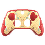 PlayVital Stellar Mecha Silicone Cover Skin for Xbox Series X/S Controller, Anti-slip Grip Protector with Thumb Grips & Sticker for Xbox Core Wireless Controller - Crimson Red & Iron Yellow - SAXX3P003