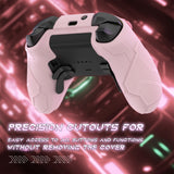 PlayVital Stellar Mecha Silicone Cover Skin for Xbox Elite Series 2 & Elite Series 2 Core, Non-Slip Grip Protector for Xbox Elite 2 with Thumb Grips & Stickers - Peach Pink & Blossom Pink - HQWE2P005