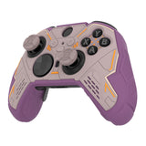 PlayVital Stellar Mecha Silicone Cover Skin for Xbox Elite Series 2 & Elite Series 2 Core, Non-Slip Grip Protector for Xbox Elite 2 with Thumb Grips & Stickers - Rosy Brown & Purple - HQWE2P004
