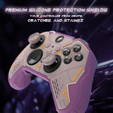 PlayVital Stellar Mecha Silicone Cover Skin for Xbox Elite Series 2 & Elite Series 2 Core, Non-Slip Grip Protector for Xbox Elite 2 with Thumb Grips & Stickers - Rosy Brown & Purple - HQWE2P004