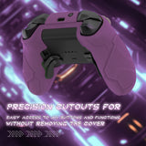 PlayVital Stellar Mecha Silicone Cover Skin for Xbox Elite Series 2 & Elite Series 2 Core, Non-Slip Grip Protector for Xbox Elite 2 with Thumb Grips & Stickers - Rosy Brown & Purple - HQWE2P004