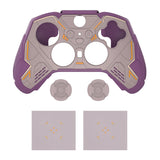 PlayVital Stellar Mecha Silicone Cover Skin for Xbox Elite Series 2 & Elite Series 2 Core, Non-Slip Grip Protector for Xbox Elite 2 with Thumb Grips & Stickers - Rosy Brown & Purple - HQWE2P004