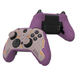 PlayVital Stellar Mecha Silicone Cover Skin for Xbox Elite Series 2 & Elite Series 2 Core, Non-Slip Grip Protector for Xbox Elite 2 with Thumb Grips & Stickers - Rosy Brown & Purple - HQWE2P004