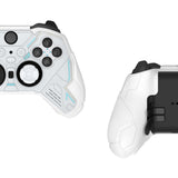 PlayVital Stellar Mecha Silicone Cover Skin for Xbox Elite Series 2 & Elite Series 2 Core, Non-Slip Grip Protector for Xbox Elite 2 with Thumb Grips & Stickers - Warm White & Snow White - HQWE2P002