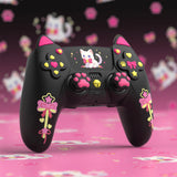 PlayVital Sweetheart Kitty Silicone Cover for ps5 Controller with 6 Joystick Caps and 6 Sticker, Soft Anti-Slip Full Protection Grip Skin Compatible with ps5 Charging Dock - Black - LRRPFP003