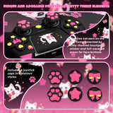 PlayVital Sweetheart Kitty Silicone Cover for ps5 Controller with 6 Joystick Caps and 6 Sticker, Soft Anti-Slip Full Protection Grip Skin Compatible with ps5 Charging Dock - Black - LRRPFP003