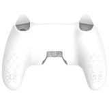 PlayVital Sweetheart Kitty Silicone Cover for ps5 Controller with 6 Joystick Caps and 6 Sticker, Soft Anti-Slip Full Protection Grip Skin Compatible with ps5 Charging Dock - White - LRRPFP002