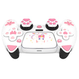 PlayVital Sweetheart Kitty Silicone Cover for ps5 Controller with 6 Joystick Caps and 6 Sticker, Soft Anti-Slip Full Protection Grip Skin Compatible with ps5 Charging Dock - White - LRRPFP002