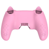 PlayVital Sweetheart Kitty Silicone Cover for ps5 Controller with 6 Joystick Caps and 6 Sticker, Soft Anti-Slip Full Protection Grip Skin Compatible with ps5 Charging Dock - Pink - LRRPFP001