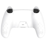 PlayVital Sweetheart Kitty Silicone Cover for ps5 Controller with 6 Joystick Caps and 6 Sticker, Soft Anti-Slip Full Protection Grip Skin Compatible with ps5 Charging Dock - White - LRRPFP002