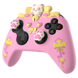 PlayVital Sweetheart Kitty Silicone Cover Compatible with Xbox Series X/S Controller with Thumb Grips and Stickers, Soft Rubber Protector with Anti-Slip Grip for Xbox Core Controller - Pink - XEEX3P001