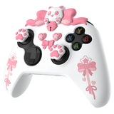 PlayVital Sweetheart Kitty Silicone Cover Compatible with Xbox Series X/S Controller with Thumb Grips and Stickers, Soft Rubber Protector with Anti-Slip Grip for Xbox Core Controller - White - XEEX3P002