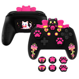 PlayVital Sweetheart Kitty Silicone Skin Compatible with Nintendo Switch Pro Controller – Kawaii Anti-Slip Cover, Switch Pro Controller Joystick Grips & Protective Silicone Case - Black - DHHNPP003