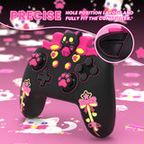 PlayVital Sweetheart Kitty Silicone Skin Compatible with Nintendo Switch Pro Controller – Kawaii Anti-Slip Cover, Switch Pro Controller Joystick Grips & Protective Silicone Case - Black - DHHNPP003