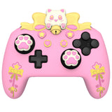 PlayVital Sweetheart Kitty Silicone Skin Compatible with Nintendo Switch Pro Controller – Kawaii Anti-Slip Cover, Switch Pro Controller Joystick Grips & Protective Silicone Case - Pink - DHHNPP001