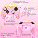 PlayVital Sweetheart Kitty Silicone Skin Compatible with Nintendo Switch Pro Controller – Kawaii Anti-Slip Cover, Switch Pro Controller Joystick Grips & Protective Silicone Case - Pink - DHHNPP001