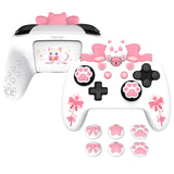 PlayVital Sweetheart Kitty Silicone Skin Compatible with Nintendo Switch Pro Controller – Kawaii Anti-Slip Cover, Switch Pro Controller Joystick Grips & Protective Silicone Case - White - DHHNPP002