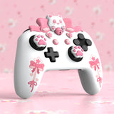 PlayVital Sweetheart Kitty Silicone Skin Compatible with Nintendo Switch Pro Controller – Kawaii Anti-Slip Cover, Switch Pro Controller Joystick Grips & Protective Silicone Case - White - DHHNPP002