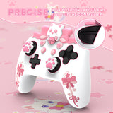 PlayVital Sweetheart Kitty Silicone Skin Compatible with Nintendo Switch Pro Controller – Kawaii Anti-Slip Cover, Switch Pro Controller Joystick Grips & Protective Silicone Case - White - DHHNPP002