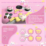 PlayVital Sweetheart Kitty Silicone Cover Compatible with Xbox Series X/S Controller with Thumb Grips and Stickers, Soft Rubber Protector with Anti-Slip Grip for Xbox Core Controller - Pink - XEEX3P001