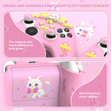 PlayVital Sweetheart Kitty Silicone Cover Compatible with Xbox Series X/S Controller with Thumb Grips and Stickers, Soft Rubber Protector with Anti-Slip Grip for Xbox Core Controller - Pink - XEEX3P001