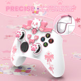 PlayVital Sweetheart Kitty Silicone Cover Compatible with Xbox Series X/S Controller with Thumb Grips and Stickers, Soft Rubber Protector with Anti-Slip Grip for Xbox Core Controller - White - XEEX3P002