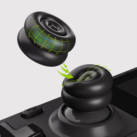 PlayVital Thumb Grips for Steam Deck LCD & OLED (4-Pack), Thumb Cushion Caps with Anti-Slip Texture, Height-Boost Joystick Cover for Steam Deck Accessories, Joystick Protection for PS Portal Remote Player - Black - YFSDM052