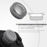 PlayVital Thumb Grips for Steam Deck LCD & OLED (4-Pack), Thumb Cushion Caps with Anti-Slip Texture, Height-Boost Joystick Cover for Steam Deck Accessories, Joystick Protection for PS Portal Remote Player - New Hope Gray - YFSDM053