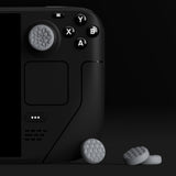 PlayVital Thumb Grip Caps for Steam Deck LCD, for PS Portal Remote Player Silicone Thumbsticks Grips Joystick Caps for Steam Deck OLED - Diamond Grain & Crack Bomb Design - Fleeting Gray - YFSDM034