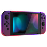 PlayVital UPGRADED Glossy Dockable Case Grip Cover for NS Switch, Ergonomic Protective Case for NS Switch, Separable Protector Hard Shell for Joycon - Clear Atomic Purple Rose Red - ANSP3008