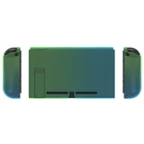 PlayVital UPGRADED Glossy Dockable Case Grip Cover for NS Switch, Ergonomic Protective Case for NS Switch, Separable Protector Hard Shell for Joycon - Gradient Translucent Green Blue - ANSP3009V2