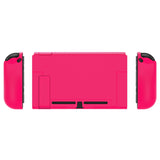 PlayVital UPGRADED Glossy Dockable Case Grip Cover for NS Switch, Ergonomic Protective Case for NS Switch, Separable Protector Hard Shell for Joycon - Bright Pink - ANSP3011