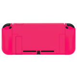 PlayVital UPGRADED Glossy Dockable Case Grip Cover for NS Switch, Ergonomic Protective Case for NS Switch, Separable Protector Hard Shell for Joycon - Bright Pink - ANSP3011