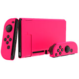 PlayVital UPGRADED Glossy Dockable Case Grip Cover for NS Switch, Ergonomic Protective Case for NS Switch, Separable Protector Hard Shell for Joycon - Bright Pink - ANSP3011