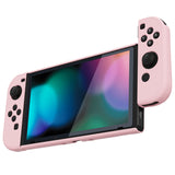 PlayVital UPGRADED Glossy Dockable Case Grip Cover for NS Switch, Ergonomic Protective Case for NS Switch, Separable Protector Hard Shell for Joycon - Cherry Blossoms Pink - ANSP3010