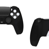 PlayVital Upgraded 3D Studded Edition Black Silicone Cover Skin for PS5 Controller with 6 Thumb Grips & 2 Stickers, Anti-Slip Shockproof Controller Grip Case - Compatible with Charging Dock - TVAPFP001