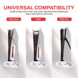PlayVital Vertical Stand for PS5/Slim/Pro/Standard Console Disc & Digital, Space-Saving Holder Base Accessories for PS5/Pro/Slim with Anti-Slip Pads, Enhanced Stability - White - CFBPFP002