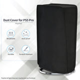 PlayVital Vertical Dust Cover for ps5 Pro Console Disc & Digital Edition, Nylon Dust Protector Waterproof Sleeve for ps5 Pro Accessories - Black - SKTPFM001