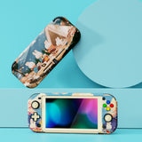 PlayVital ZealProtect Protective Case for Nintendo Switch Lite, Hard Shell Ergonomic Grip Cover for Switch Lite w/Screen Protector & Thumb Grip Caps & Button Caps - Camping Bunnies - PSLYR010