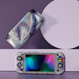 PlayVital ZealProtect Protective Case for Nintendo Switch Lite, Hard Shell Ergonomic Grip Cover for Switch Lite w/Screen Protector & Thumb Grip Caps & Button Caps - Crystal Dragon - PSLYR013