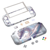 PlayVital ZealProtect Protective Case for Nintendo Switch Lite, Hard Shell Ergonomic Grip Cover for Switch Lite w/Screen Protector & Thumb Grip Caps & Button Caps - Crystal Dragon - PSLYR013