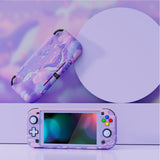 PlayVital ZealProtect Protective Case for Nintendo Switch Lite, Hard Shell Ergonomic Grip Cover for Switch Lite w/Screen Protector & Thumb Grip Caps & Button Caps - Whale in Dream - PSLYR011