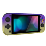 PlayVital ZealProtect Protective Case for Nintendo Switch Lite, Hard Shell Ergonomic Grip Cover for Switch Lite with Screen Protector & Thumb Grip Caps & Button Caps - Gradient Purple Yellow - PSLYP3015