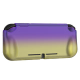 PlayVital ZealProtect Protective Case for Nintendo Switch Lite, Hard Shell Ergonomic Grip Cover for Switch Lite with Screen Protector & Thumb Grip Caps & Button Caps - Gradient Purple Yellow - PSLYP3015