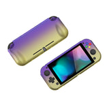 PlayVital ZealProtect Protective Case for Nintendo Switch Lite, Hard Shell Ergonomic Grip Cover for Switch Lite with Screen Protector & Thumb Grip Caps & Button Caps - Gradient Purple Yellow - PSLYP3015