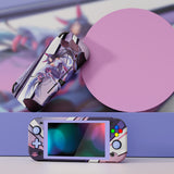 PlayVital ZealProtect Protective Case for Nintendo Switch Lite, Hard Shell Ergonomic Grip Cover for Switch Lite w/Screen Protector & Thumb Grip Caps & Button Caps - Neko Mecha - PSLYR003