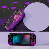 PlayVital ZealProtect Protective Case for Nintendo Switch Lite, Hard Shell Ergonomic Grip Cover for Switch Lite w/Screen Protector & Thumb Grip Caps & Button Caps - Pixel Moon Night - PSLYR015