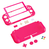 PlayVital ZealProtect Protective Case for Nintendo Switch Lite, Hard Shell Ergonomic Grip Cover for Switch Lite with Screen Protector & Thumb Grip Caps & Button Caps - Bright Pink - PSLYP3016